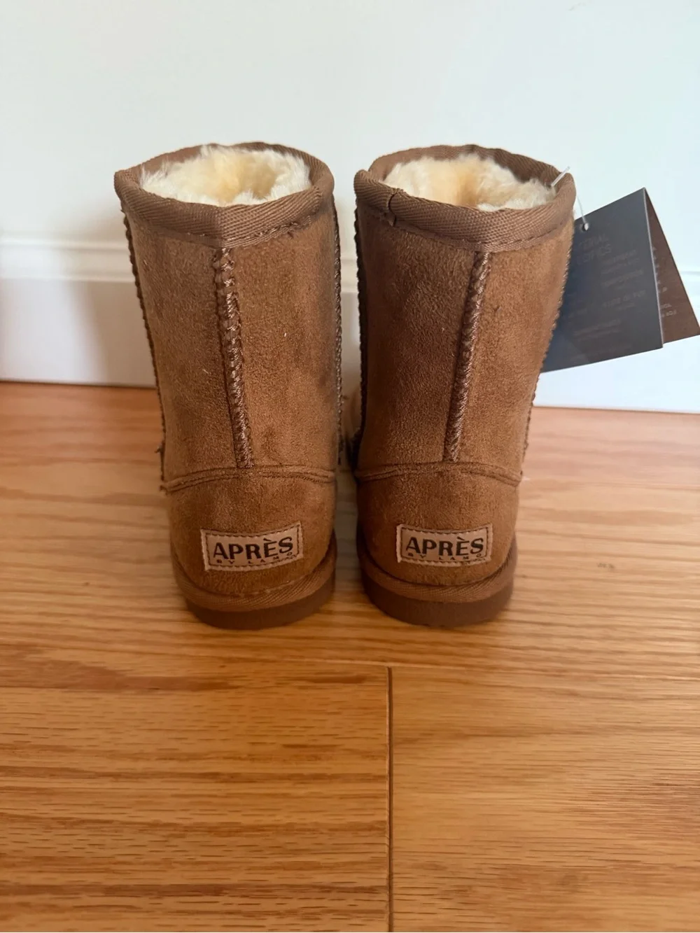Après Kids Cozy Suede Boot in Brown with Shearling